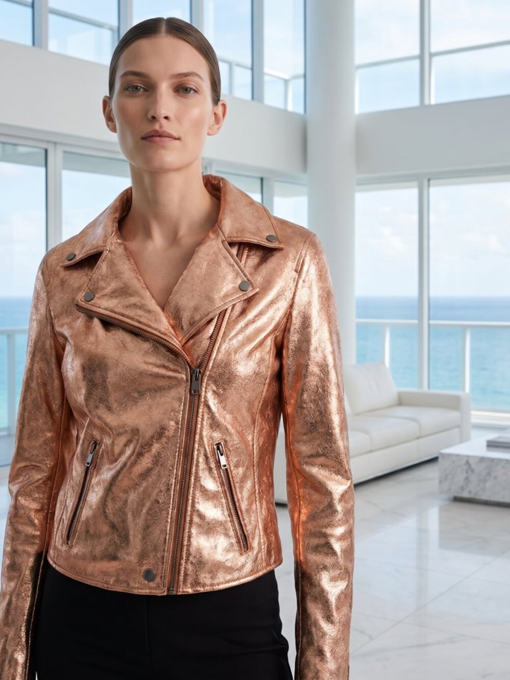 NWT $168 ANTHROPOLOGIE copper penny moto jacket XS - Picture 3 of 7
